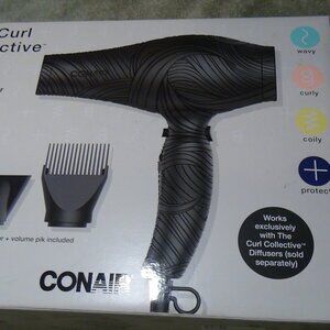 Conair The Curl Collective 1875 Watt Ionic Ceramic Hair Dryer Black 18"